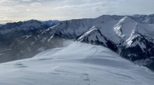 Windverfrachtung in den südlichen Ammergauer Alpen am 27.11.2023